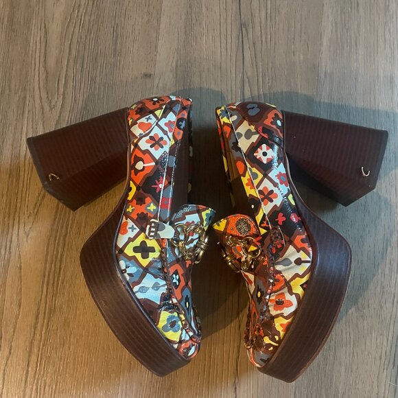 Circus NY Women's Susie Platform Retro 70's Slip-On Shoes 8.5 4" Heel - Picture 7 of 11